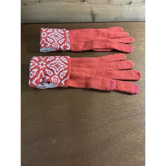 Vera Bradley Gloves Orange Silhouette Pattern Long Foldable Versatile Soft - Picture 4 of 9